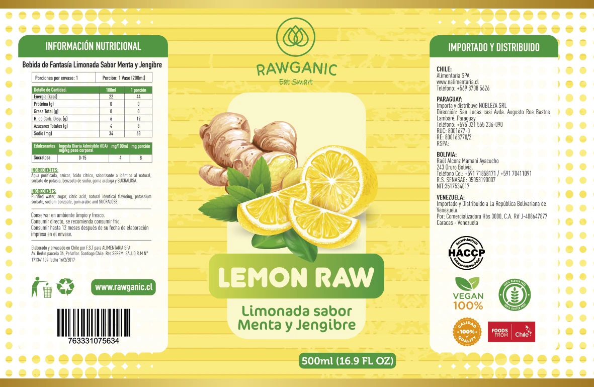 Etiquetas Lemon Raw Rawganic