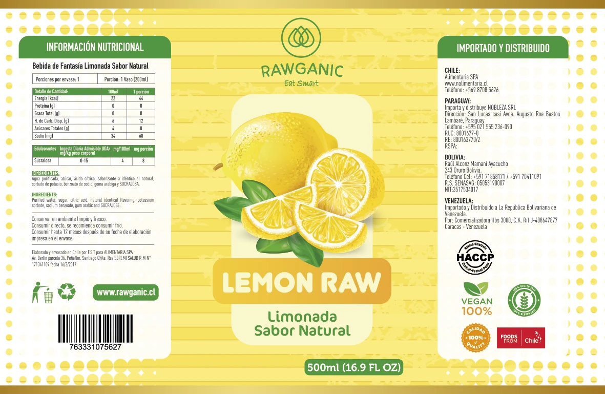 Etiquetas Lemon Raw Rawganic