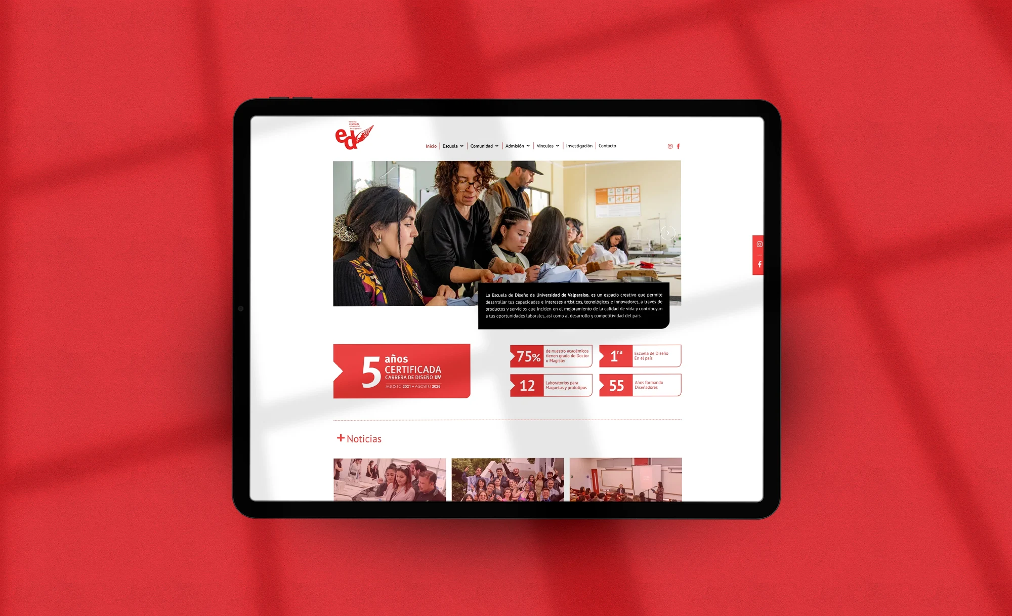 Diseño UX/UI Escuela UV desarrollado por Icarusmedia
