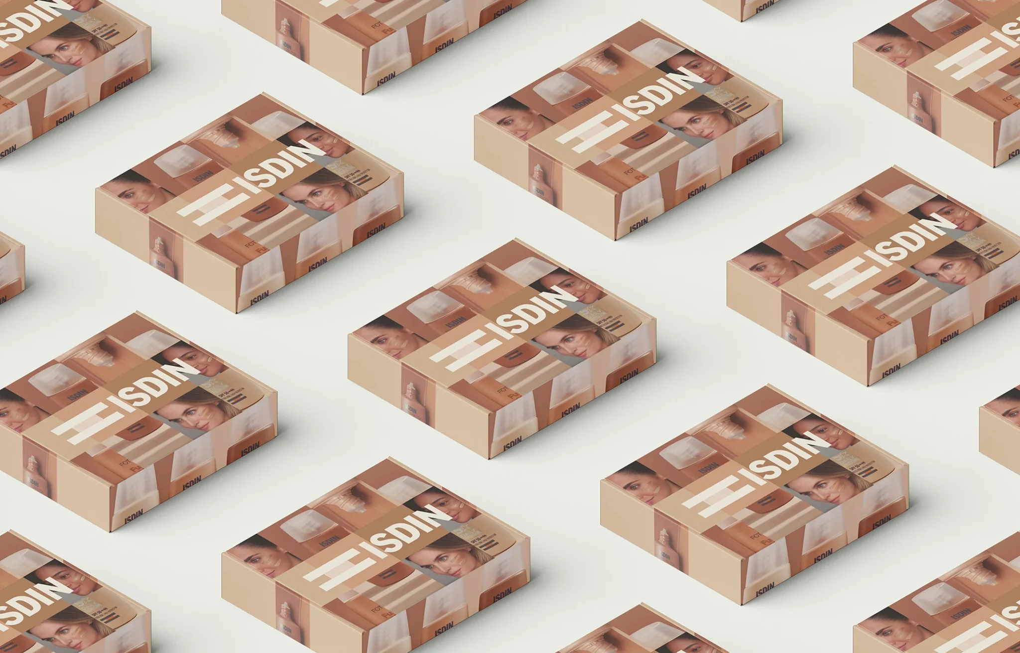 Packaging desarrollado para identidad visual ISDIN Chile