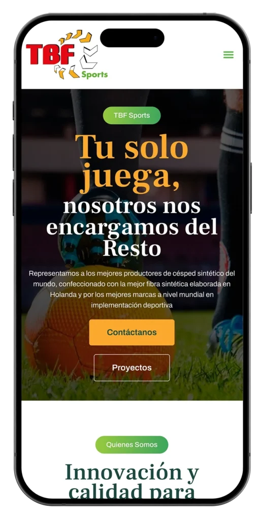 interfaz usuario mobile tbf sport diseño ui pasto sintetico